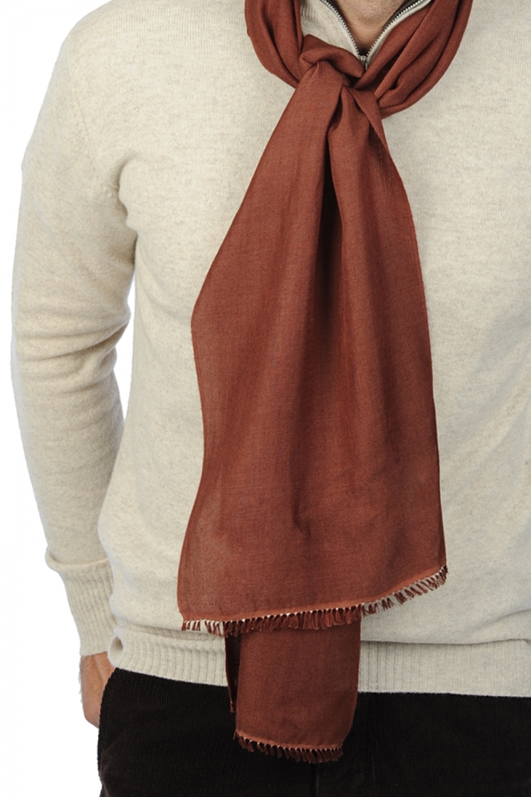 Cashmere & Silk accessories shawls scarva chocolate 170x25cm